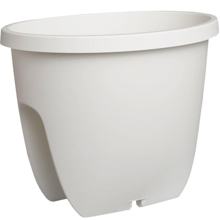 Truhlík Balconia na zábradlie plast biely 30cm