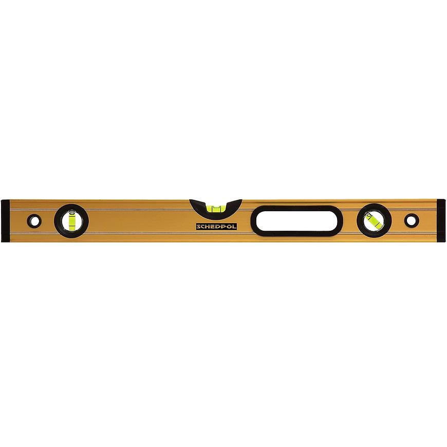 Zlatá vodováha MAX Professional s horizontálnym a vertikálnym ukazovateľom s magnetmi 60 cm SCHEDPOL