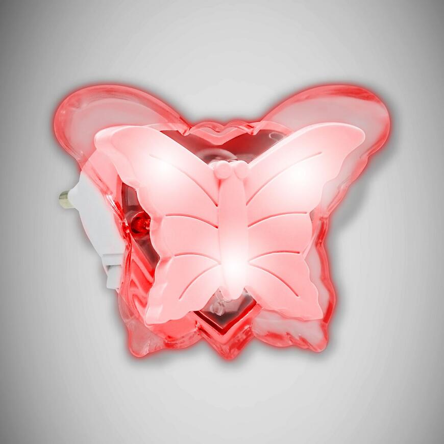 E-shop Nočné svietidlo Motýľ HL994L 0,4W červené