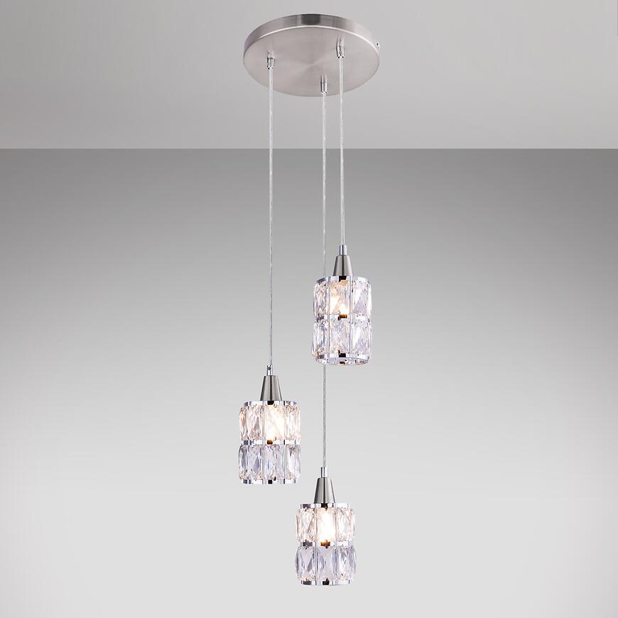 Závesná lampa 15760-3 chróm, krištáľ LW3
