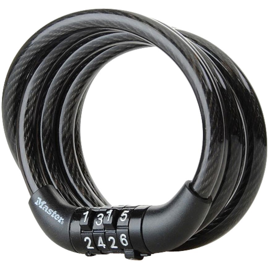 Zámok na bicykel lanko, kódový – čierny 1,2 m x 8mm