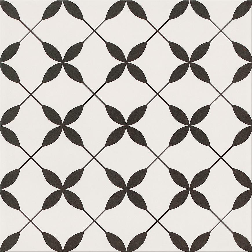 Gresová dlažba Patchwork Clover Black Pattern 29,8/29,8