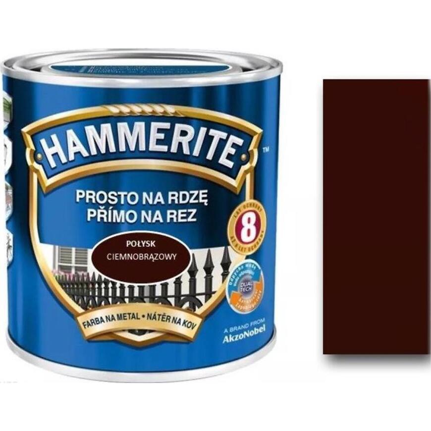 E-shop Hammerite Priamo na hrdzu lesklý tmavohnedý 0,25l