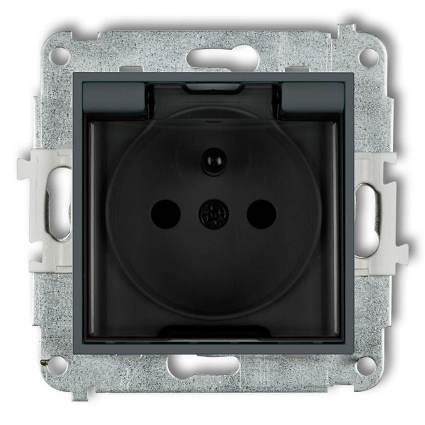 Zásuvka hermetická grafit mat 28MGPB-1ZDP mini