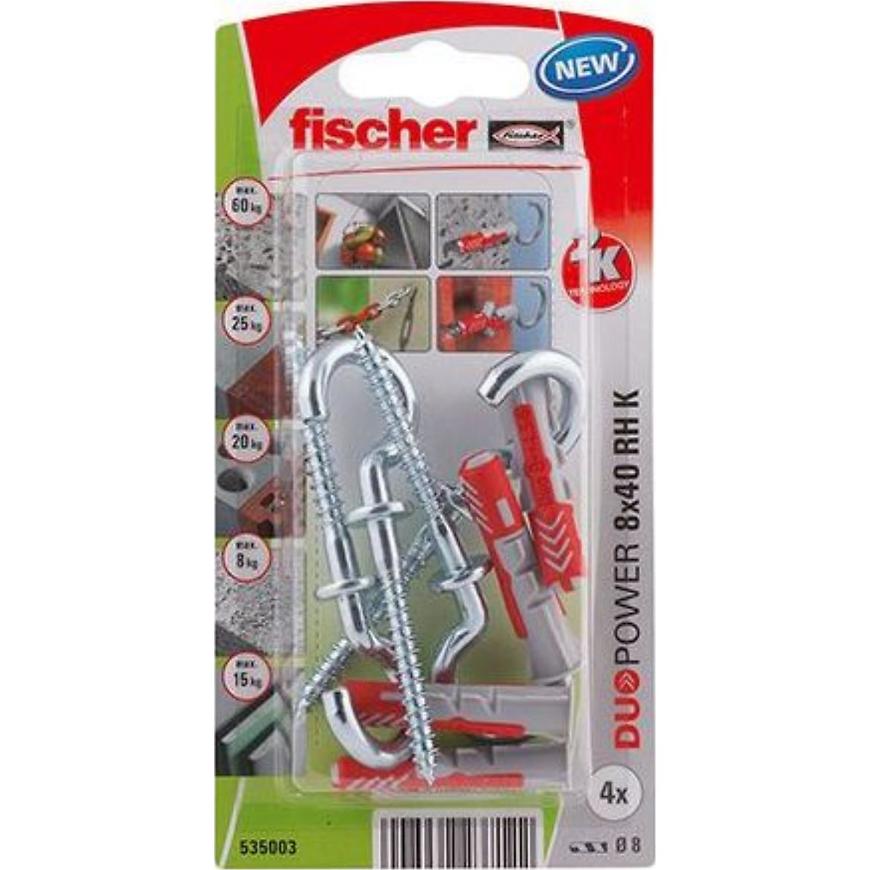 Fischer Univerzálna hmoždinka Duopower s okrúhlym hákom 8x40 RH K