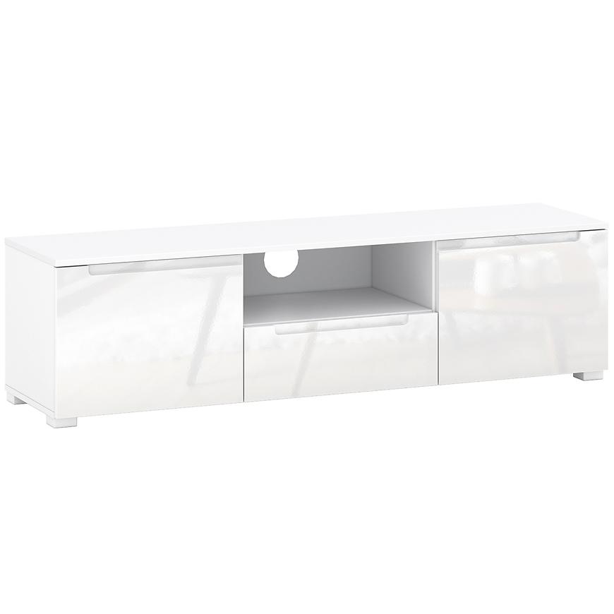 TV stolík HILL B biely lesk