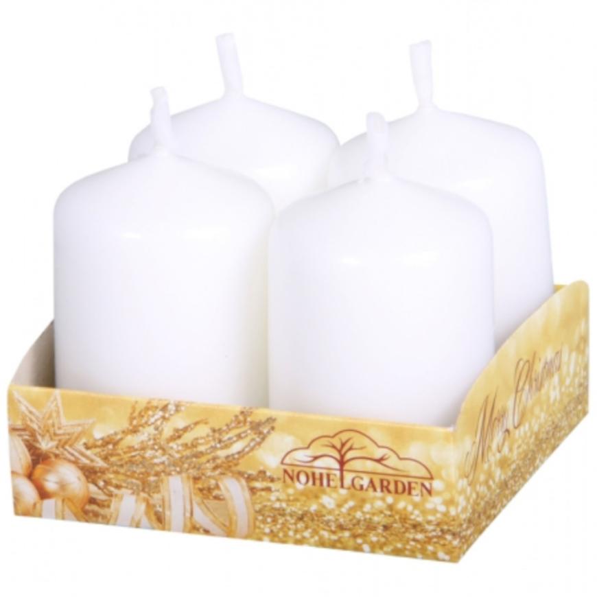 E-shop Adventná sviečka matná d4x6 cm biela 4 ks