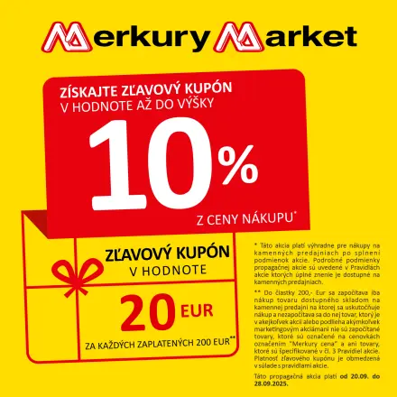 Získajte zľavový kupón v hodnote až do výšky 10% z ceny nákupu!