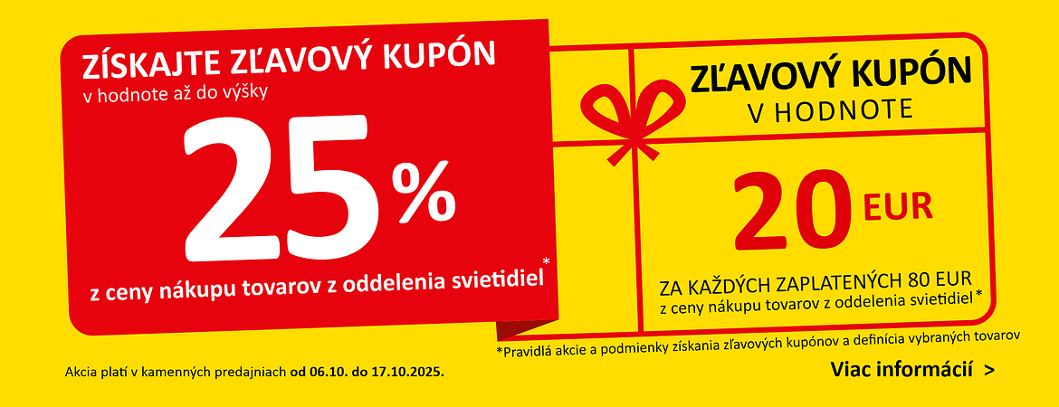 Získajte zľavový kupón v hodnote až do výšky 25% z ceny nákupu