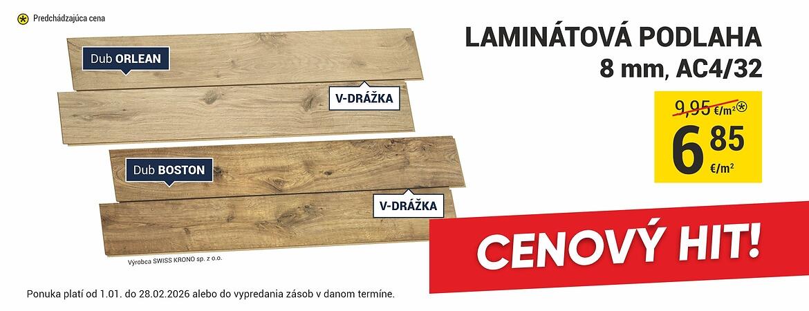 CENOVÝ HIT! LAMINÁTOVÁ PODLAHA