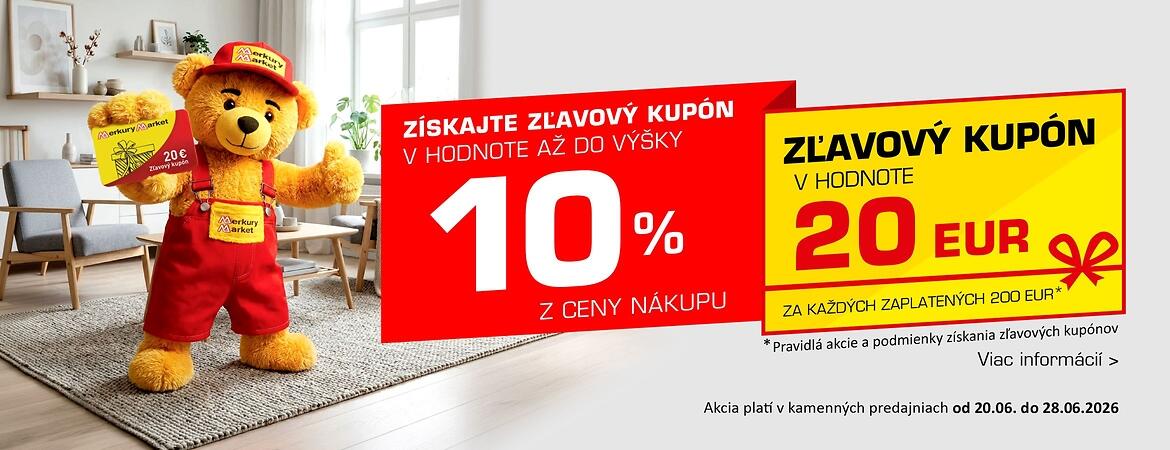Získajte zľavový kupón v hodnote až do výšky 10% z ceny nákupu!