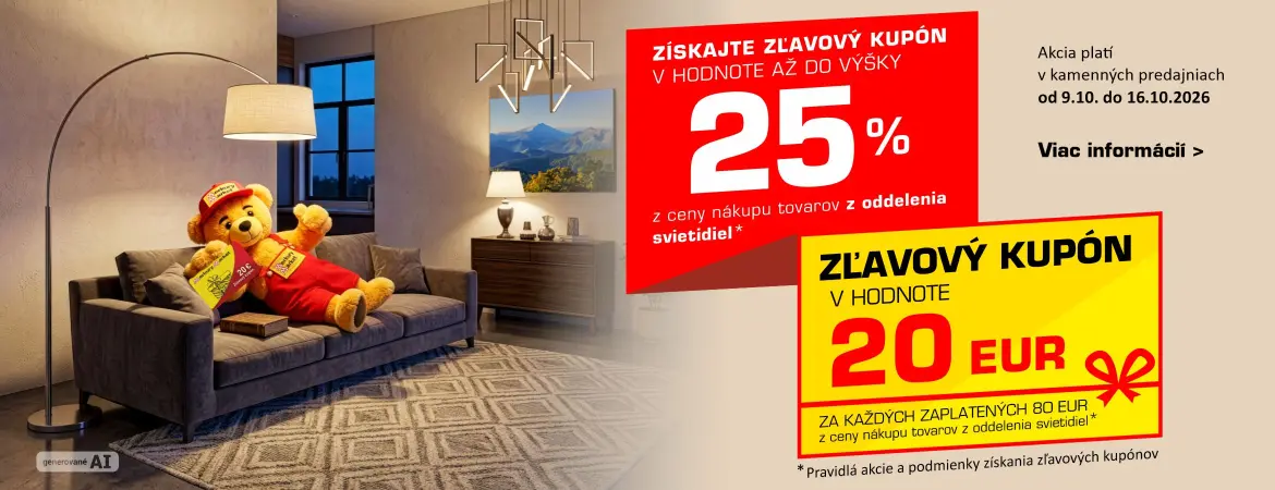 Získajte zľavový kupón na zľavu až vo výške 25% z ceny nákupu!