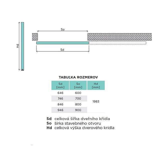 Dvere posuvné na mieru STANDARD 01 60 Bianco