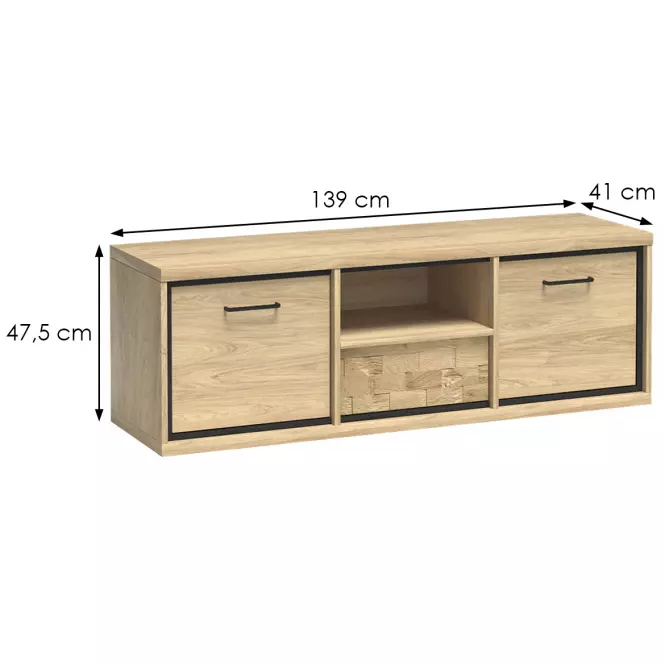 TV stolík M12 Mediolan Doska Natural Hikora
