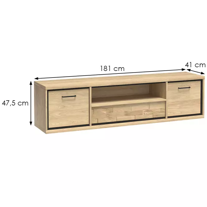 TV stolík M13 Mediolan Doska Natural Hikora,3