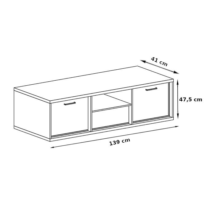 TV stolík M12 Mediolan Natural Hikora