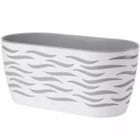 Kvetináč Sahara Duo 35 cm biela + platina