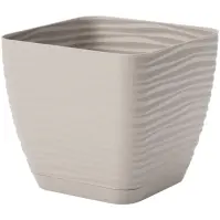 Kvetináč Sahara Petit štvorec s podmiskou 11 cm svetlosivý