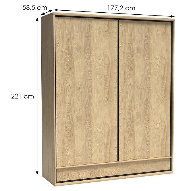 Skriňa Mediolan M19 Natural Hikora