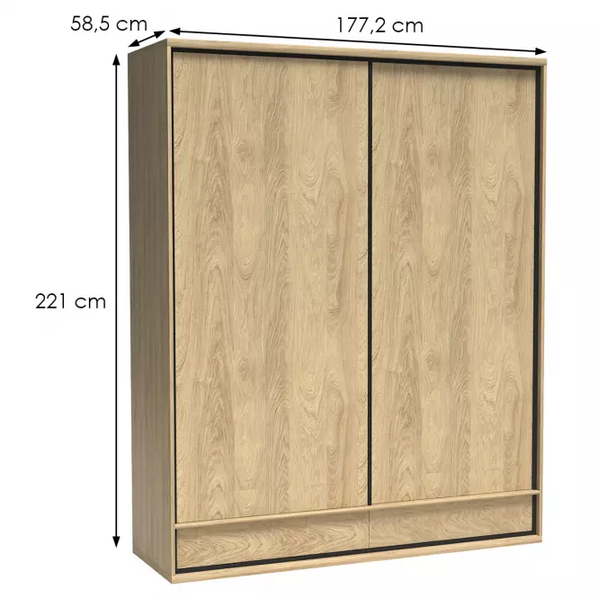 Skriňa Mediolan M19 Natural Hikora,2