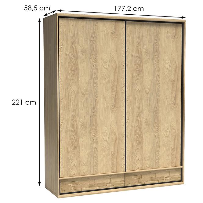 Skriňa Mediolan M19 Doska Natural Hikora