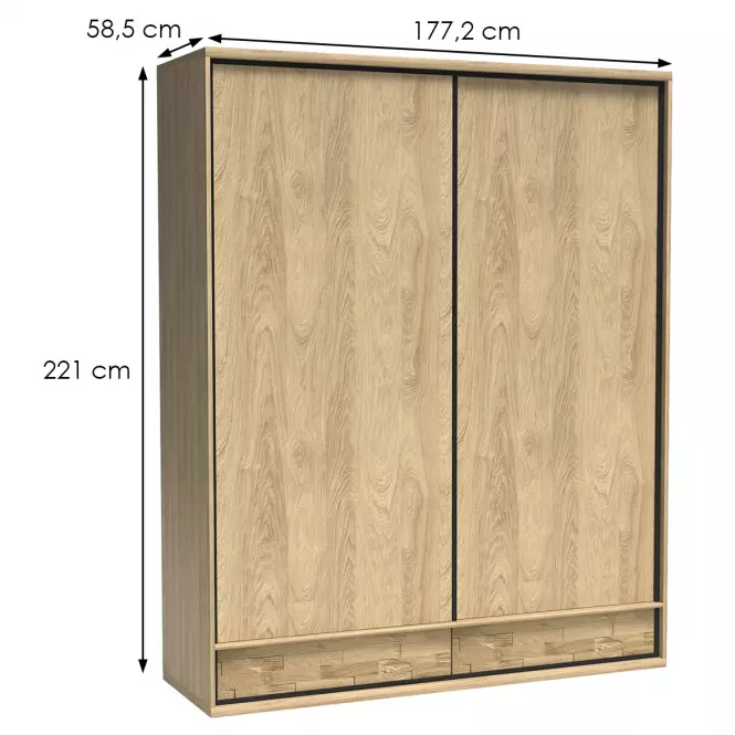 Skriňa Mediolan M19 Doska Natural Hikora,2