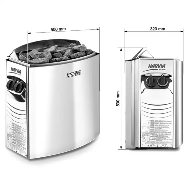 Pec Harvia Vega 6kW s ovládaním na peci,2