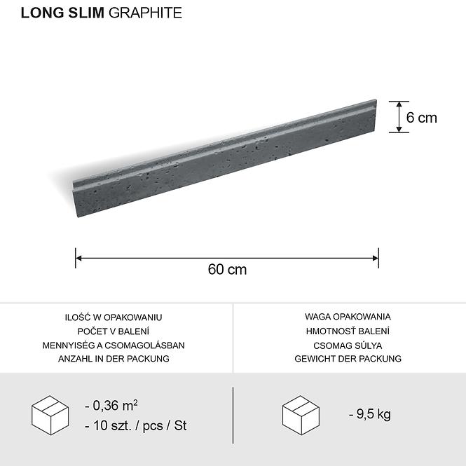 Betónový Obkladový Long Slim Graphite