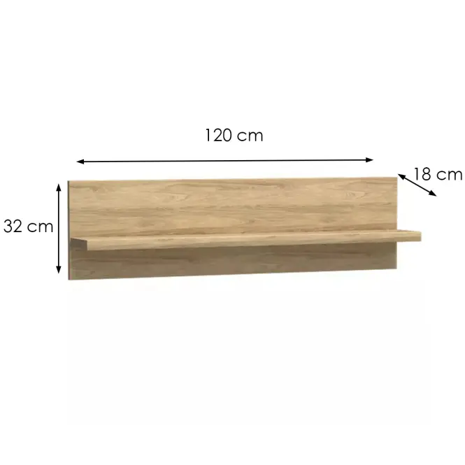 Polička  Mediolan M11 Natural Hikora,2