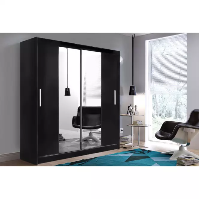 Skriňa Ola 200cm čierna/luster