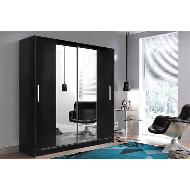 Skriňa Ola 200cm čierna/luster,3