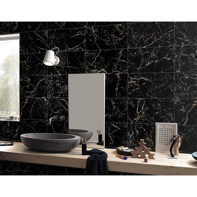 Grosová dlažba Maxigen Black High Glossy Rekt. 60/120,6