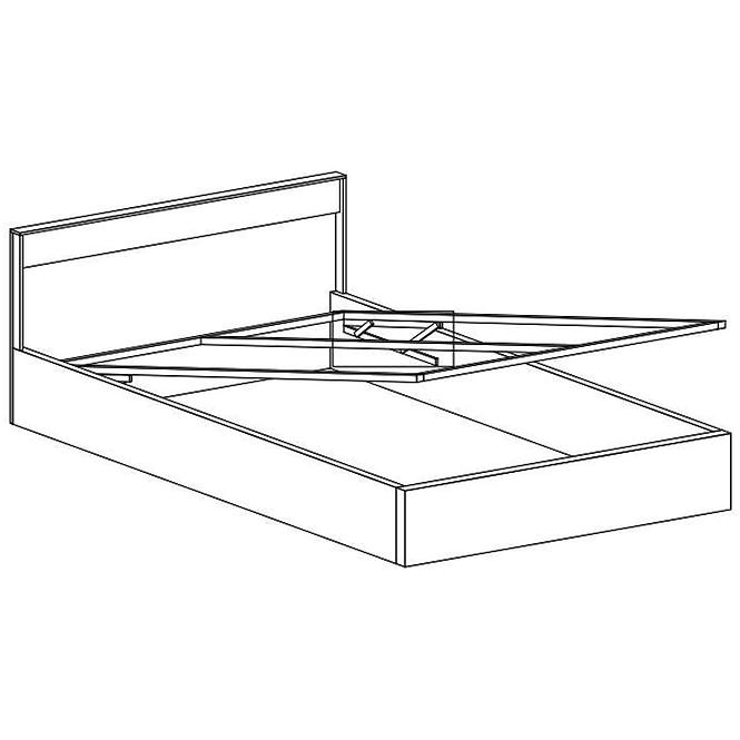 Posteľ M9 Mediolan 160x200 Deska Natural Hikora,4