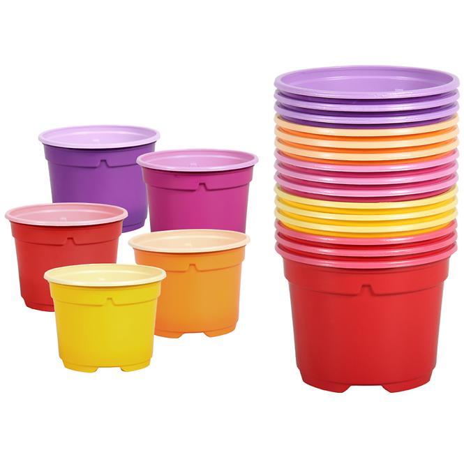 Sadbový kvetináč color duo d:9 cm, 15 ks