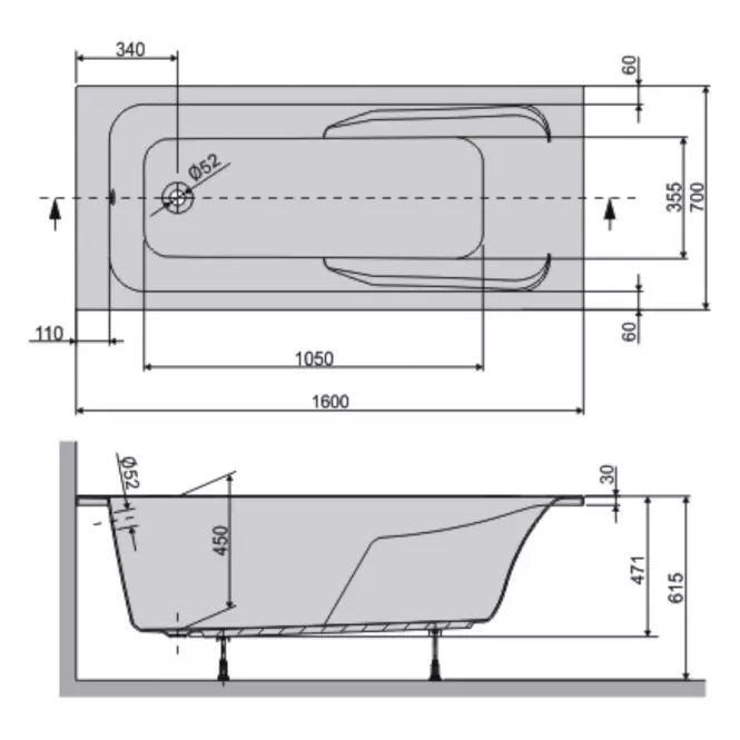 Vaňa WP/MO 70X160 BIEW+ STW,2