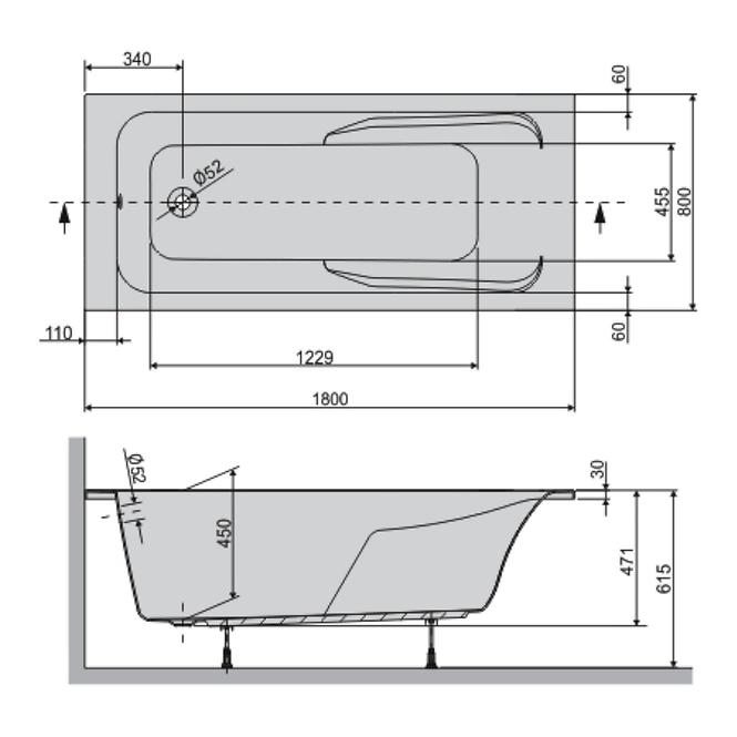 Vaňa WP/MO 80X180 BIEW+STW