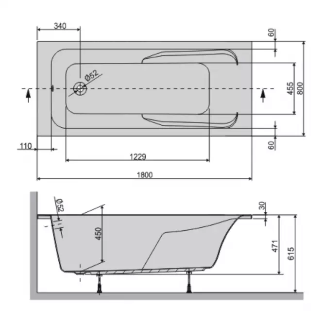 Vaňa WP/MO 80X180 BIEW+STW,2