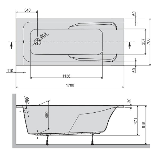 Vaňa WP/MO 70X170 BIEW+ STW