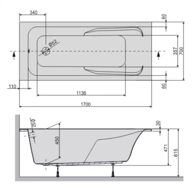 Vaňa WP/MO 70X170 BIEW+ STW,2