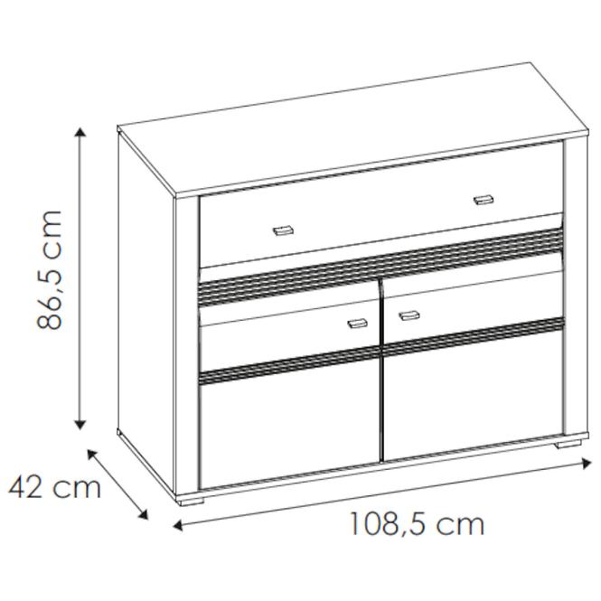 Komoda Sevilla Typ 34 nórská borovica/biela,2