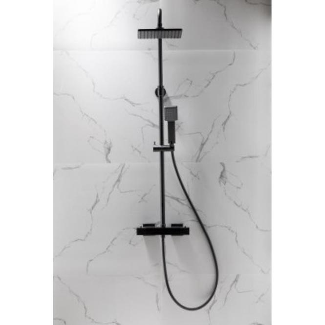 Logon Black Sprchovy systém s funkciou dažďovej sprchy s termostatickým miešačom,3