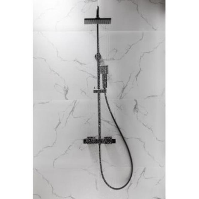 Logon Black Sprchovy systém s funkciou dažďovej sprchy s termostatickým miešačom,4