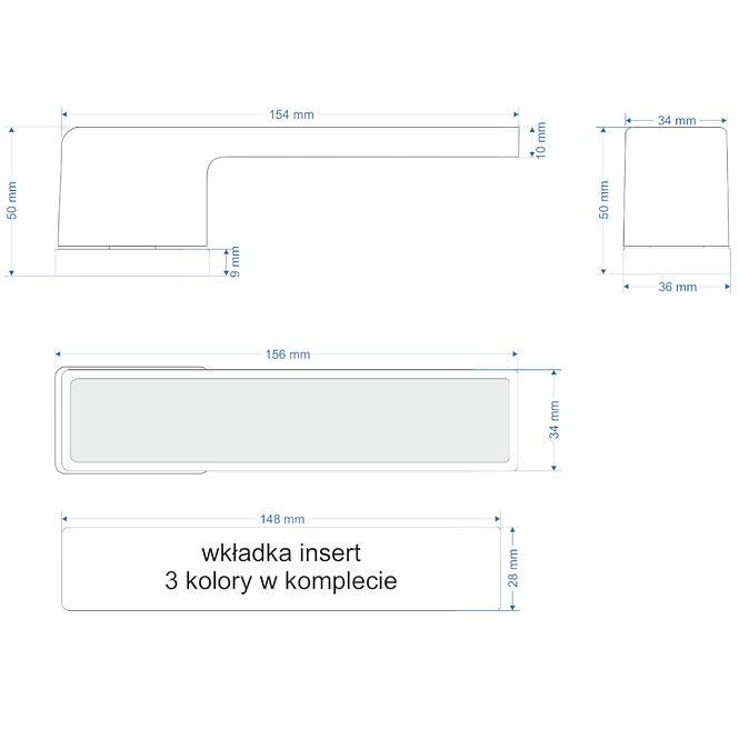 Dverová kľučka CUBE INSERT R71 KL čierny