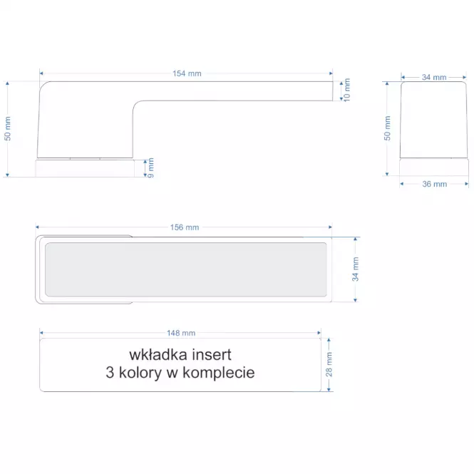 Dverová kľučka CUBE INSERT R71 KL chróm,2