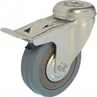 Koliesko otočne 100mm/65kg, centrálny otvor, sivá guma