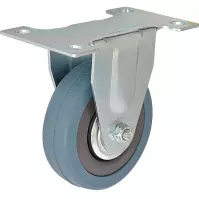 Nábytkové koliesko  pevné 100mm/65kg, s doskou, sivá guma