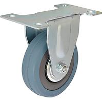 Nábytkové koliesko  pevné 100mm/65kg, s doskou, sivá guma