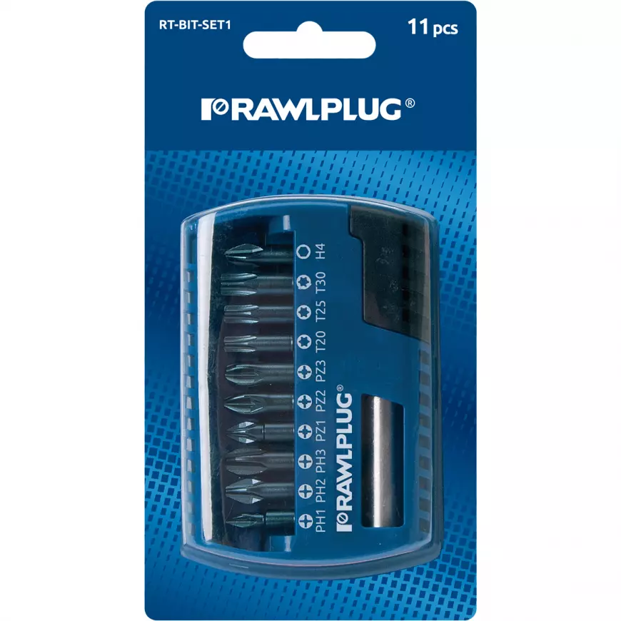 Fotografia produktu: Rawlplug sada hrotov typu Phillips, Pozidriv, Torx s presne vyfrézovanou hlavou PH PZ T 25mm + R adaptér