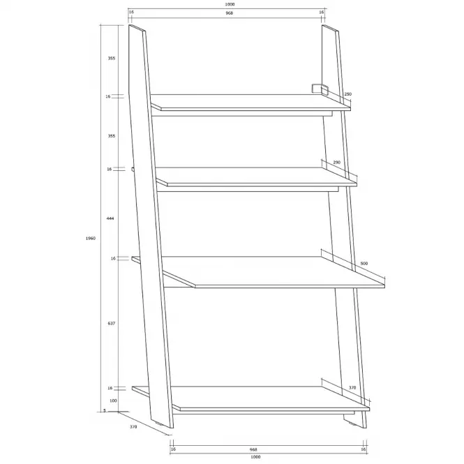 Písací stôl Rack Biely