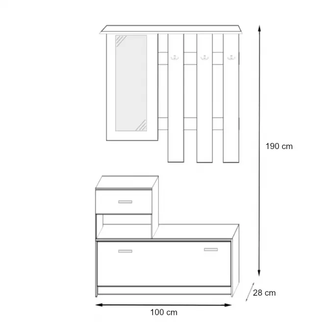 Predsieňový nábytok Vegas sonoma,3